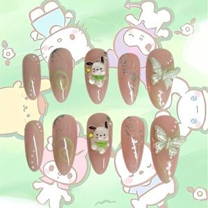 Cute Sanrio Pochacco Press-on Nail Art Set